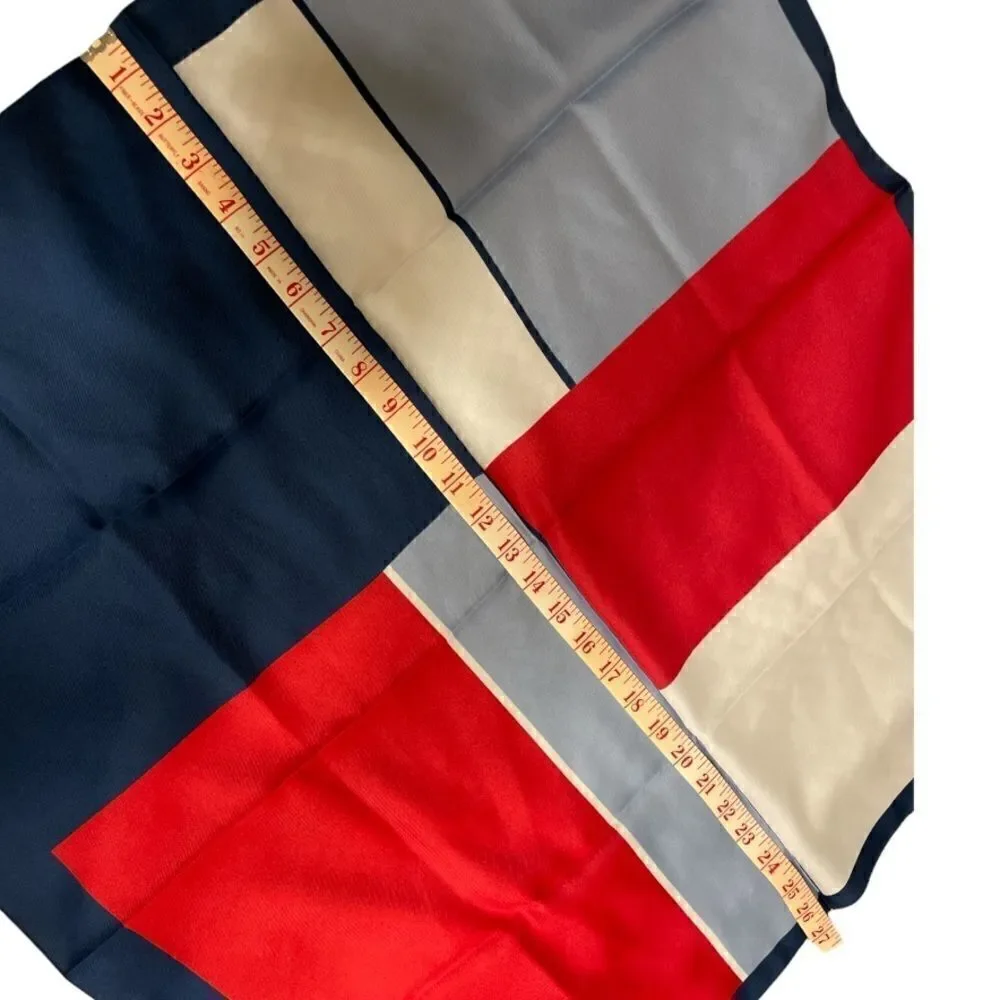 Vintage Patricia, Paris Square Red, White and Blue Color Block Scarf